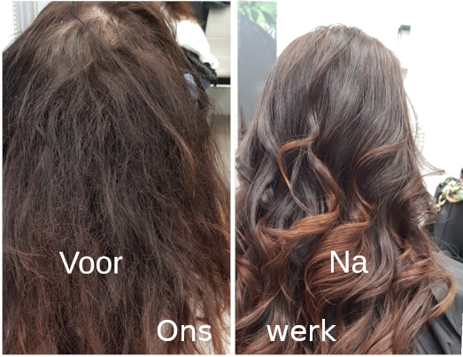 voor en na botox keratin behandeling